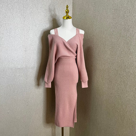 Khloe Sweater Dress-MAUVE